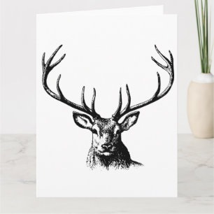 Cartão Vedante Animal Antlers Natureza Cavalos Selvagem C