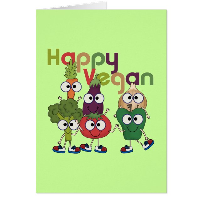 Cartão Vegan feliz (Frente)