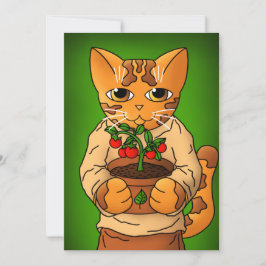Cartão Vegan Gardener Cat