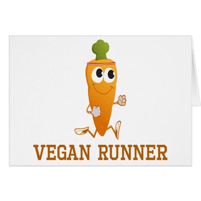 Cartão Vegan Runner Carrot (Frente horizontal)