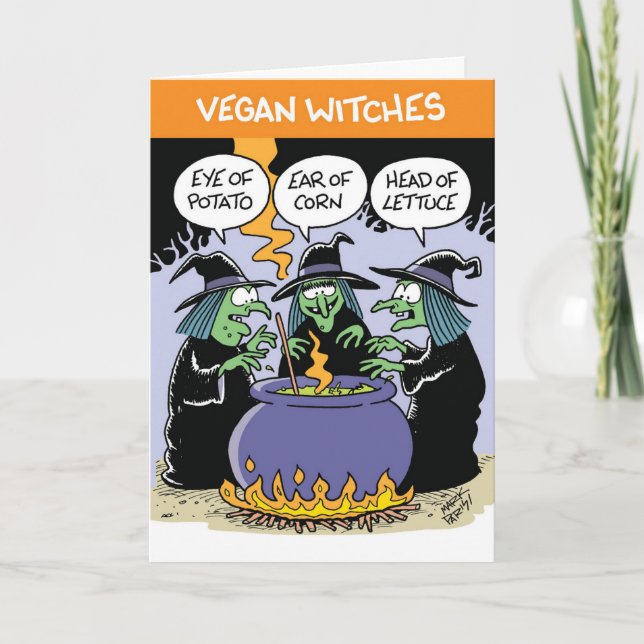 Cartão Vegan Witches Halloween (Frente)