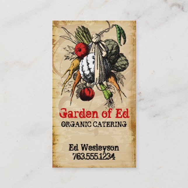 cartão vegetal da restauração do cozinheiro chefe (Frente)