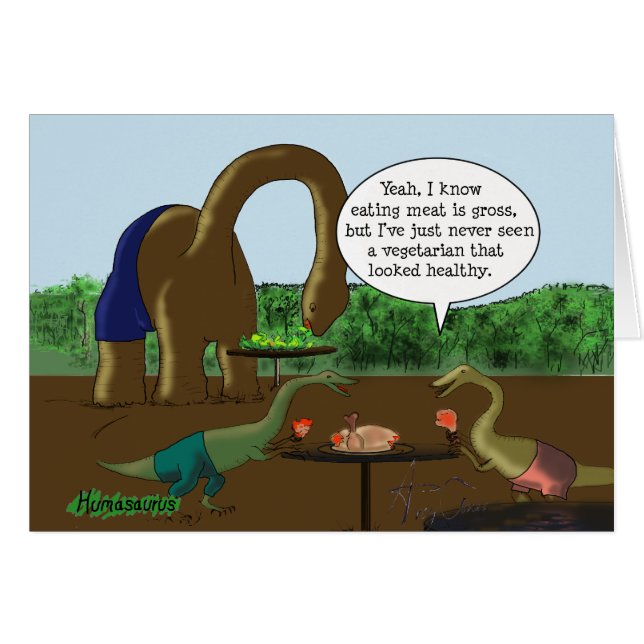 Cartão Vegetariano vs Carnivore (Frente Horizontal)