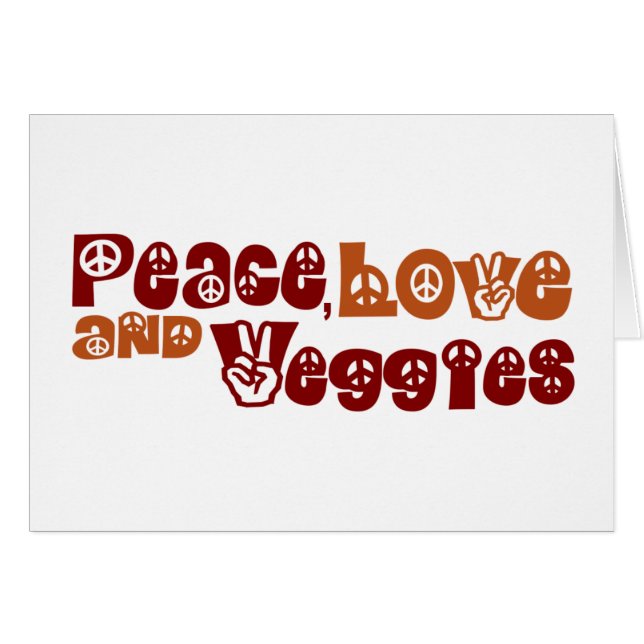 Cartão Vegetarianos do amor da paz (Frente Horizontal)