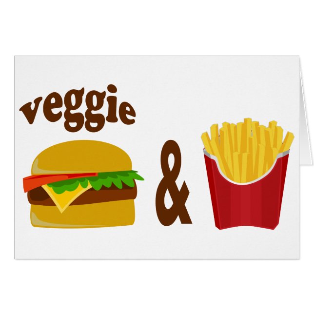 Cartão Veggie Burger e Fries (Frente Horizontal)
