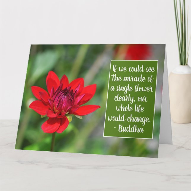 Cartão Veículo Motivativo Solitário Red Dahlia Flor Wisle (Frente)