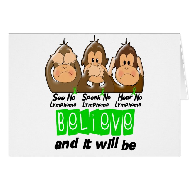 Cartão Veja que para falar não ouça nenhum linfoma 3 de (Frente Horizontal)