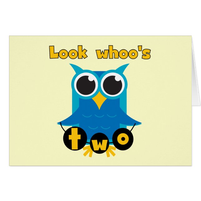 Cartão Veja quem são os dois Camisetas de aniversário e p (Frente Horizontal)