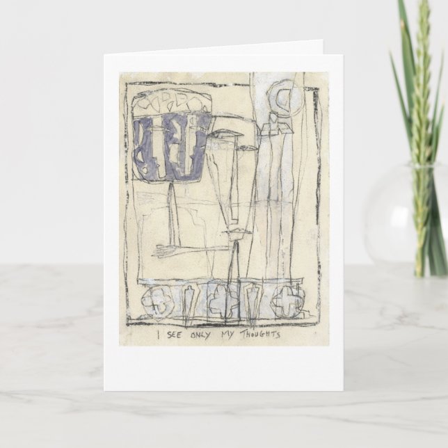 Cartão Vejo apenas os meus pensamentos (Frente)