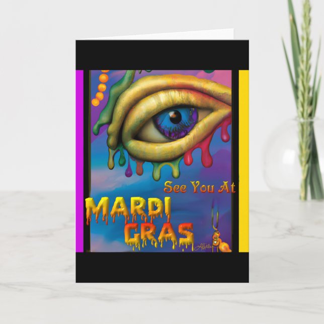 Cartão Vejo Você No Olhar Do Mardi Gras (Frente)
