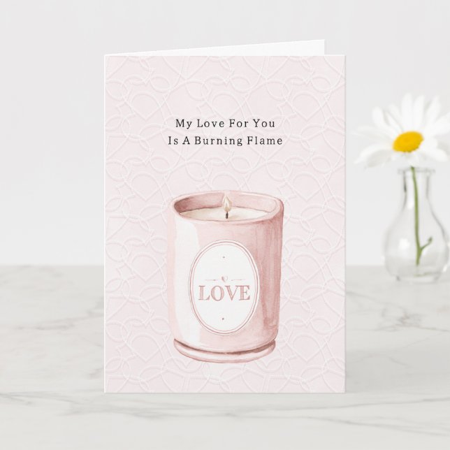 Cartão Vela de Amor Rosa (Planta pequena)