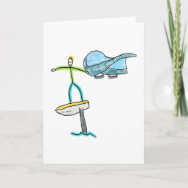 Cartão Vela de Foil Stickman
