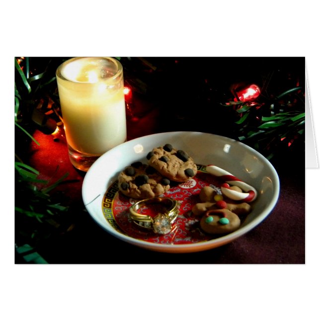 Cartão Vela do biscoito do Natal (Frente Horizontal)