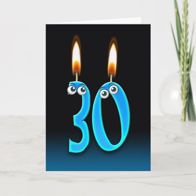 Cartão Velas aniversário de 30 anos (Frente)