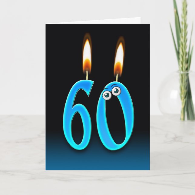 Cartão Velas de aniversário de 60 anos (Frente)