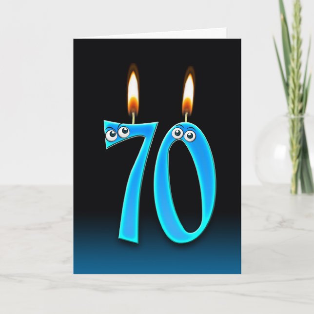 Cartão Velas de Aniversário de 70 (Frente)