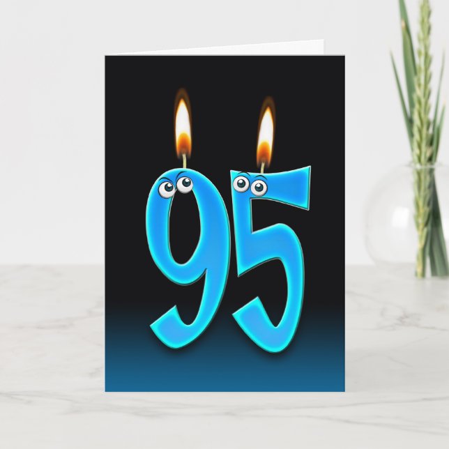 Cartão Velas de aniversário de 95 anos (Frente)