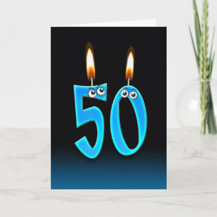 Cartão Velas de aniversário do 50º