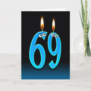 Cartão Velas de aniversário do 69º