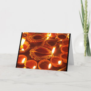Cartão velas diwali diya