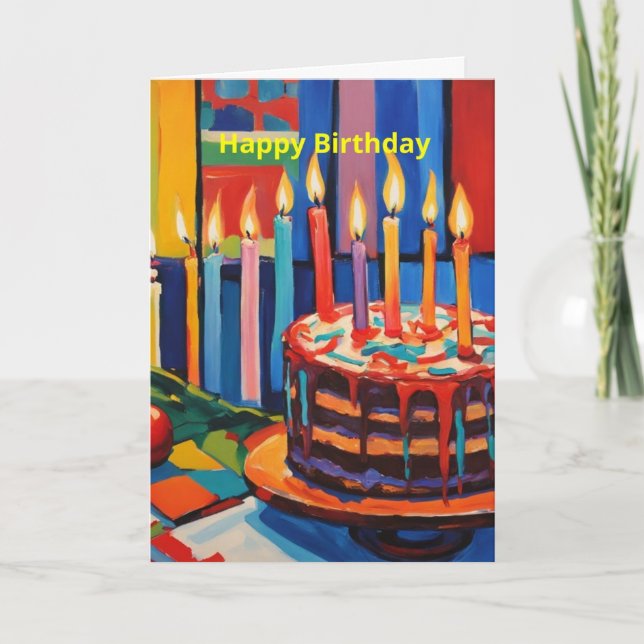 Cartão Velas e bolo (Frente)