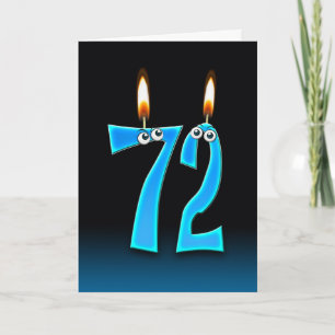 Cartão Velas e Olhos para Aniversário de 72 anos