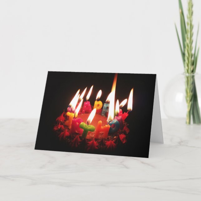 Cartão Velas "Feliz Aniversário" Coloridas, LitC, Sala Es (Frente)