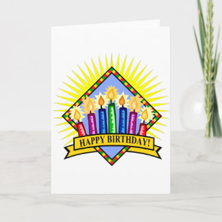 Cartão Velas Feliz de Aniversário