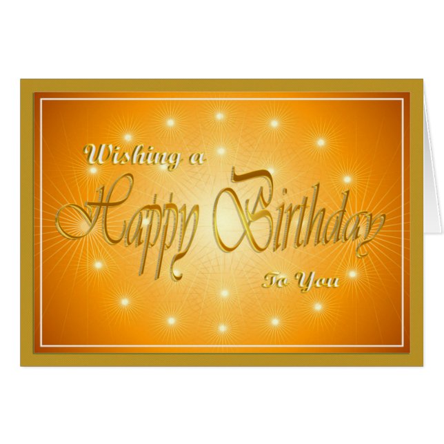 Cartão Velas lindas em laranja e aniversário de ouro (Frente Horizontal)