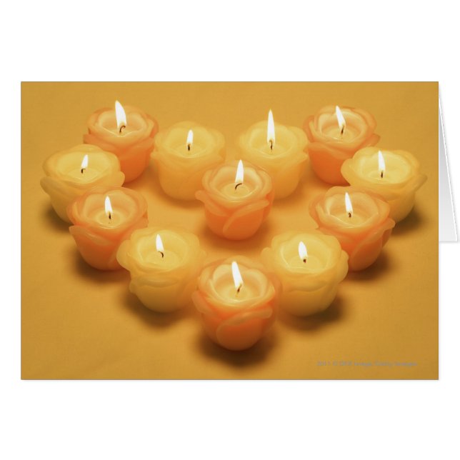Cartão Velas queimadas dispostas em forma de coração (Frente Horizontal)