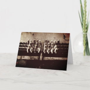 Cartão Velas Santuárias de cor Sepia na Igreja Antiga