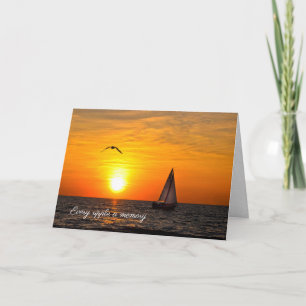 Cartão Velero e pôr do sol no Lago simpatia