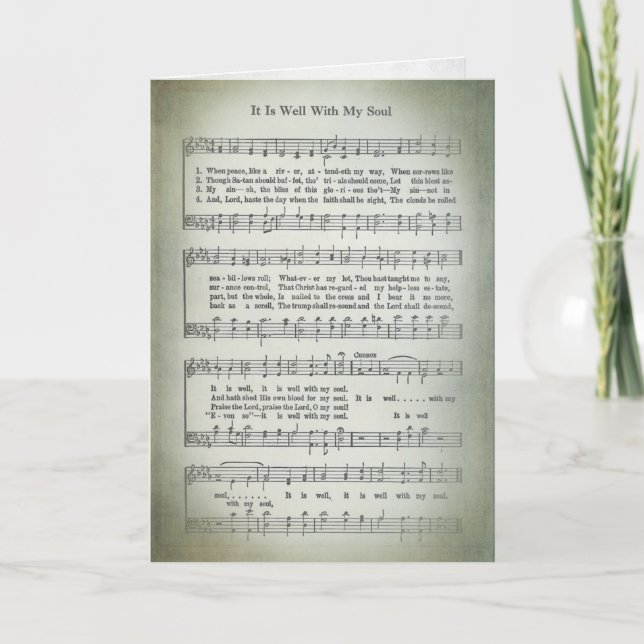 Cartão velha música de hino para simpatia (Frente)