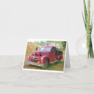 Cartão Velho Caminhão de Fogo