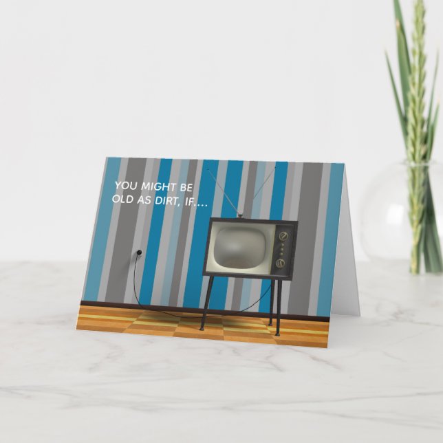 Cartão Velho como diafragma mudando canais de TV para o a (Frente)