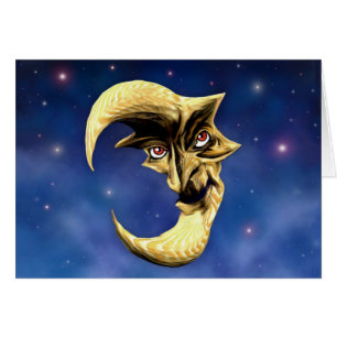 Cartão velho da lua do diabo