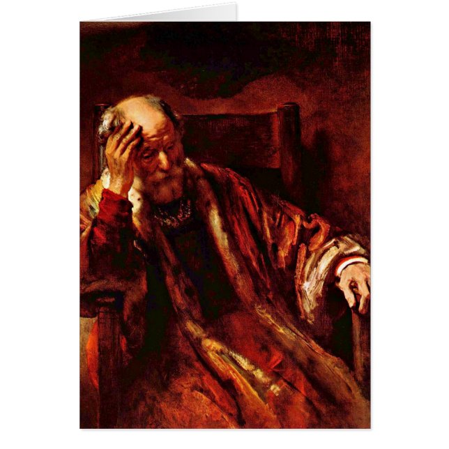 Cartão Velho Homem Na Cadeira De Rembrandt Van Rijn (Frente)
