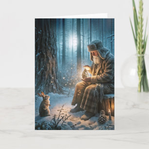 Cartão Velho Natal Com Rabbit