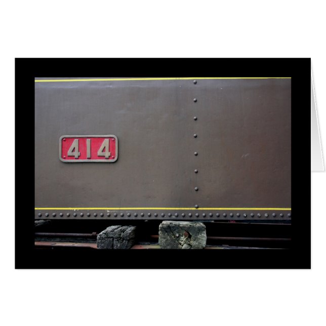 Cartão Velho trem de vapor Mastrou. Estou pronto para man (Frente Horizontal)