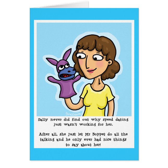 Cartão Velocidade do Namorando com Fantoche (Frente)