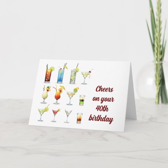 Cartão VELOCIDADES EM SUA **aniversário de 40 anos** (Frente)