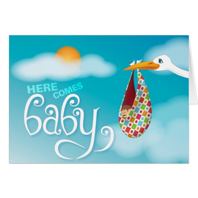 Cartão Vem aqui o bebê! (Frente Horizontal)