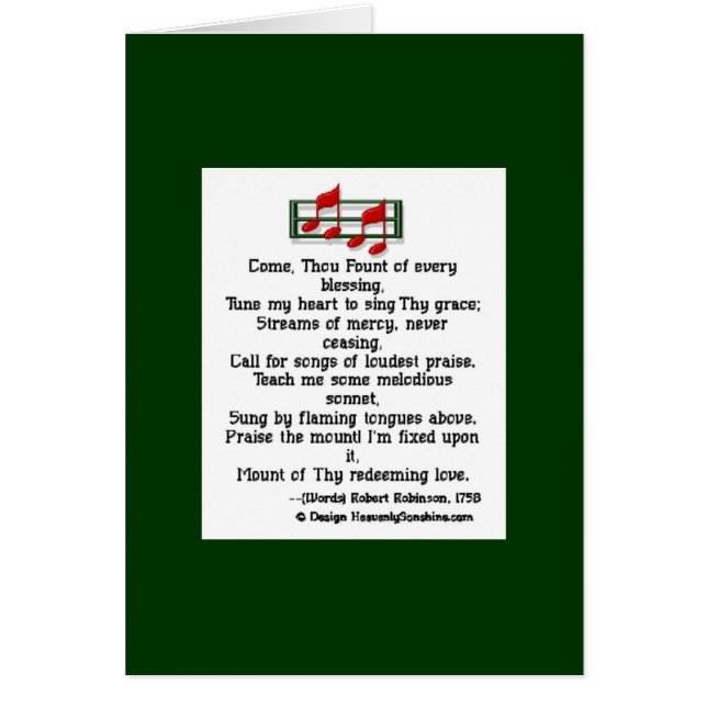 Cartão Vem o hino da fonte de mil (Frente)