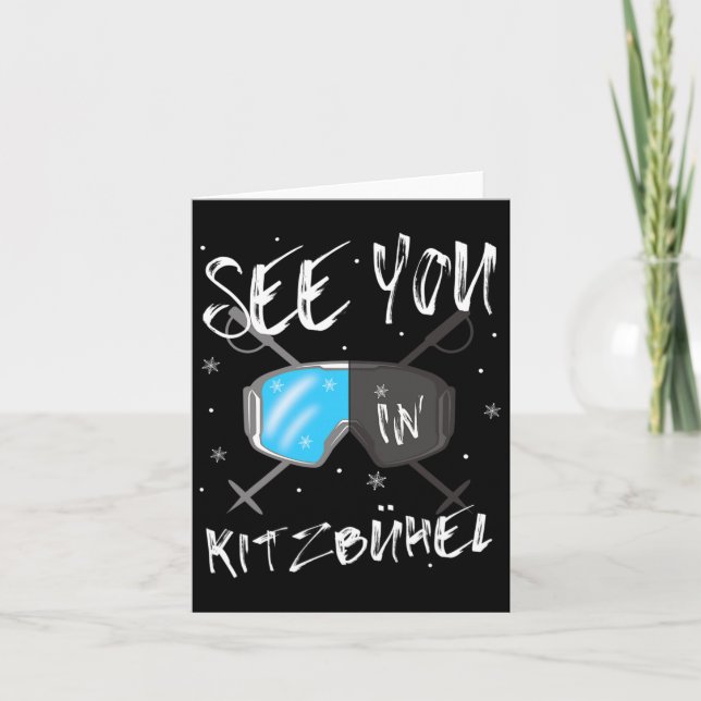 Cartão Vemo-Nos Em Kitzbühel Tyrol Vacinações Esqui Óculo (Frente)