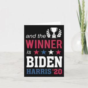 Cartão Vencedor dos campeões Presidente Joe Biden Kamala