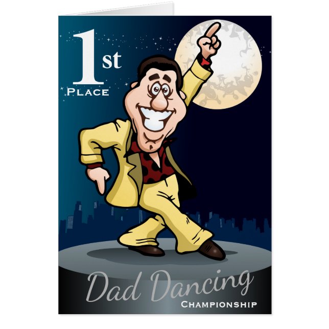 Cartão Vencedor engraçado da dança do Pai (Frente)