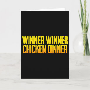 Cartão Vencedor Vencedor Jantar de Frango Preto Moderno M