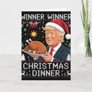 Cartão Vencedor Vencedor Jantar de Natal Papai Noel Trump
