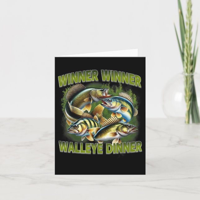 Cartão Vencedor Walleye Janta Funny Walleye Pesca (Frente)