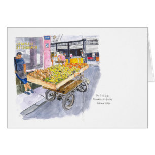 Cartão Vendedor da fruta em Havana velho, Cuba